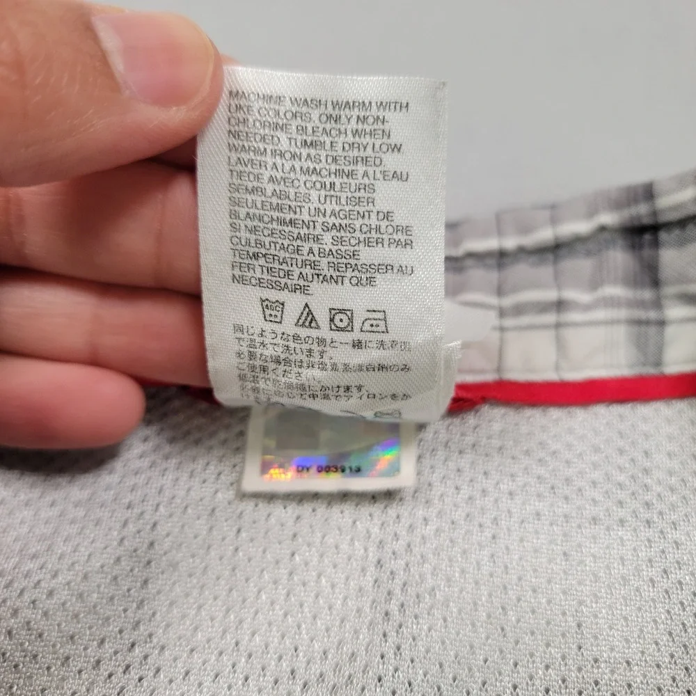 Men's The North Face Plaid Vented Button Down Shirt,‎ White/Grey, XL, Preowned